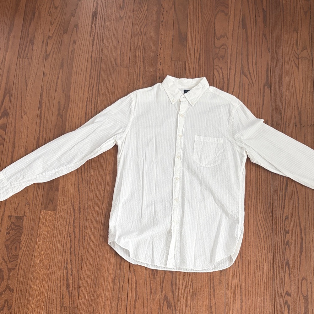 J. Crew White Casual Button Down Shirt